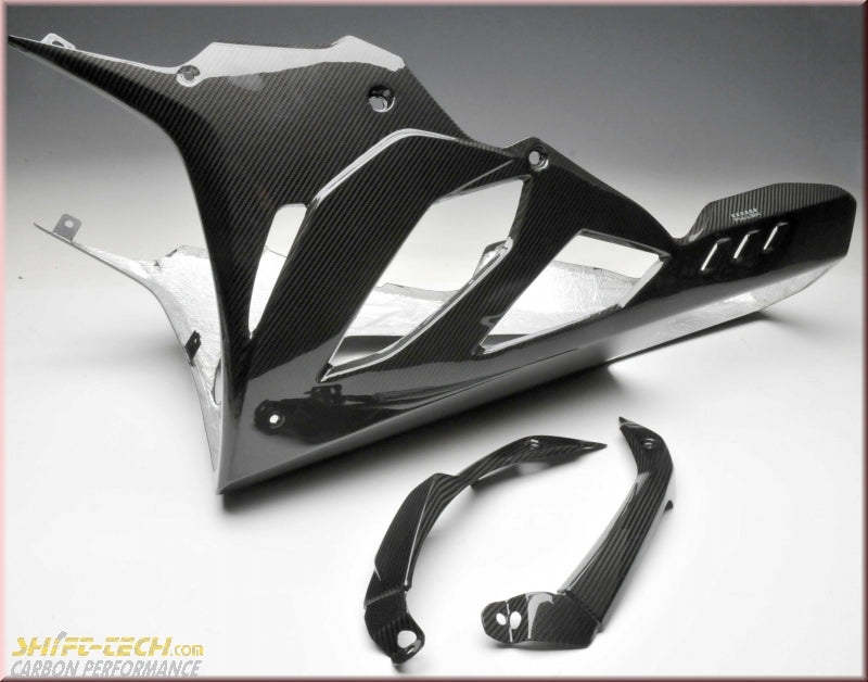 ST512-17 S1000RR FULLSIX CARBON STREET BELLY PAN 3-PIECE KIT MB-RR19-TC41E  Open Bottom