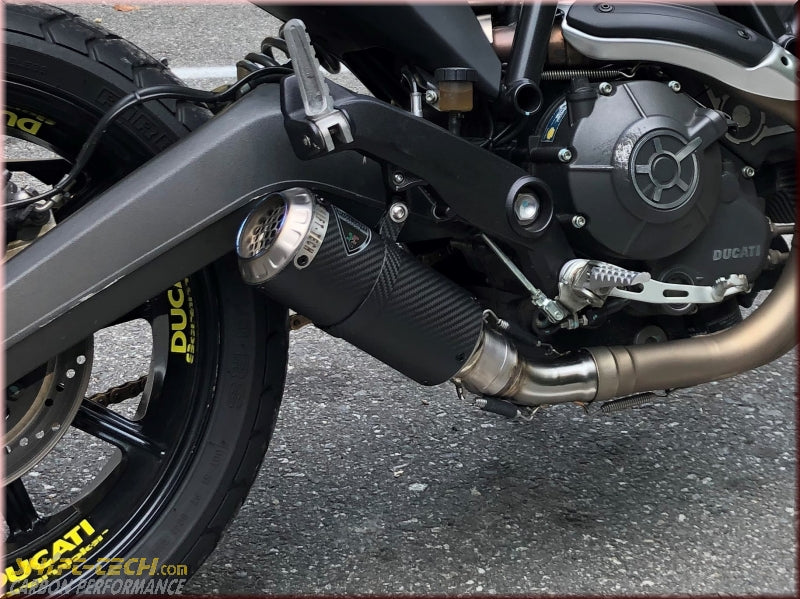 ST3103 CARBON FIBER SLIPON EXHAUST KIT TYPE 2 SCRAMBLER 800/MONSTER 797/Desert Sleed & More - Optional DB Killer Available