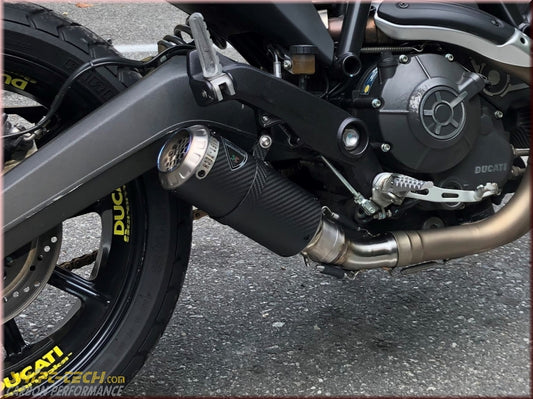 ST3103 CARBON FIBER SLIPON EXHAUST KIT TYPE 2 SCRAMBLER 800/MONSTER 797/Desert Sleed & More - Optional DB Killer Available