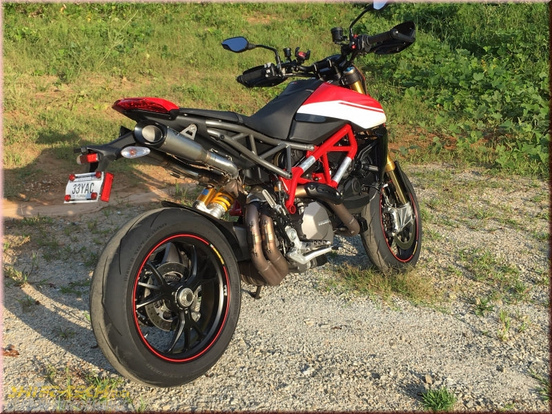 ST3129 SHIFT-TECH HM950 SLASH CUT DUAL SLIPON EXHAUST KIT - No mounting bracket for side panels included.