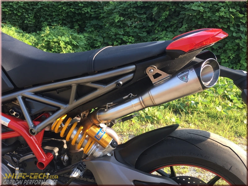 ST3129 SHIFT-TECH HM950 SLASH CUT DUAL SLIPON EXHAUST KIT - No mounting bracket for side panels included.