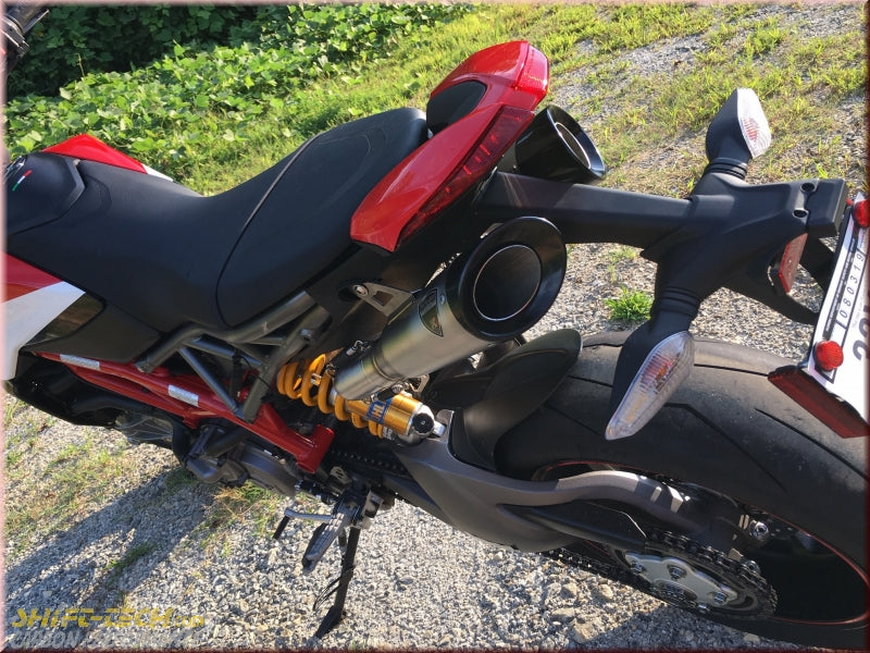 ST3129 SHIFT-TECH HM950 SLASH CUT DUAL SLIPON EXHAUST KIT - No mounting bracket for side panels included.
