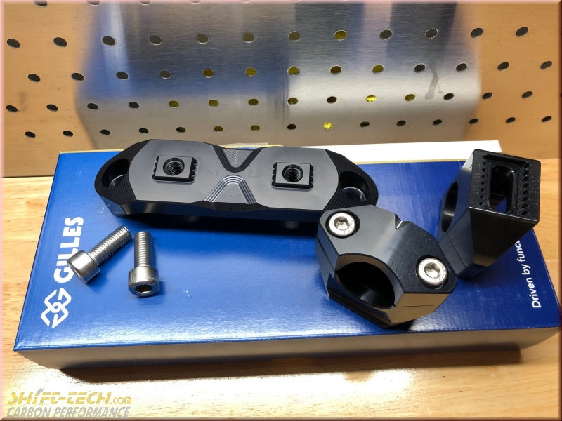 ST1257-2 2DGT-14-B STREETFIGHTER V4/V4S/V2 BLACK CNC GILLES TOOLING ADJUSTABLE HANDLE BAR MOUNT/RISER KIT