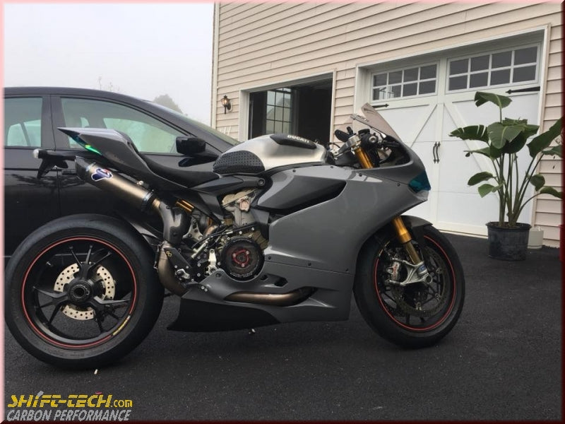 ST1709 FULLSIX CARBON PANIGALE 899-1299 & V2 BELLY PAN EXTENSION FOR UNDERSEAT EXHAUST MD-9915-C41