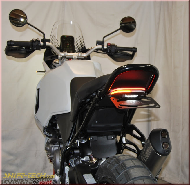 12V Custom Motorcycle White LED Rear Tail License Plate Light W/ Red Reflector