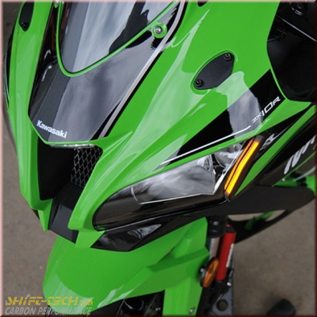 ST1429 NRC ZX10R 16'+ LED FRONT TURN SIGNALS + MIRROR BLOCK OFF PLATES