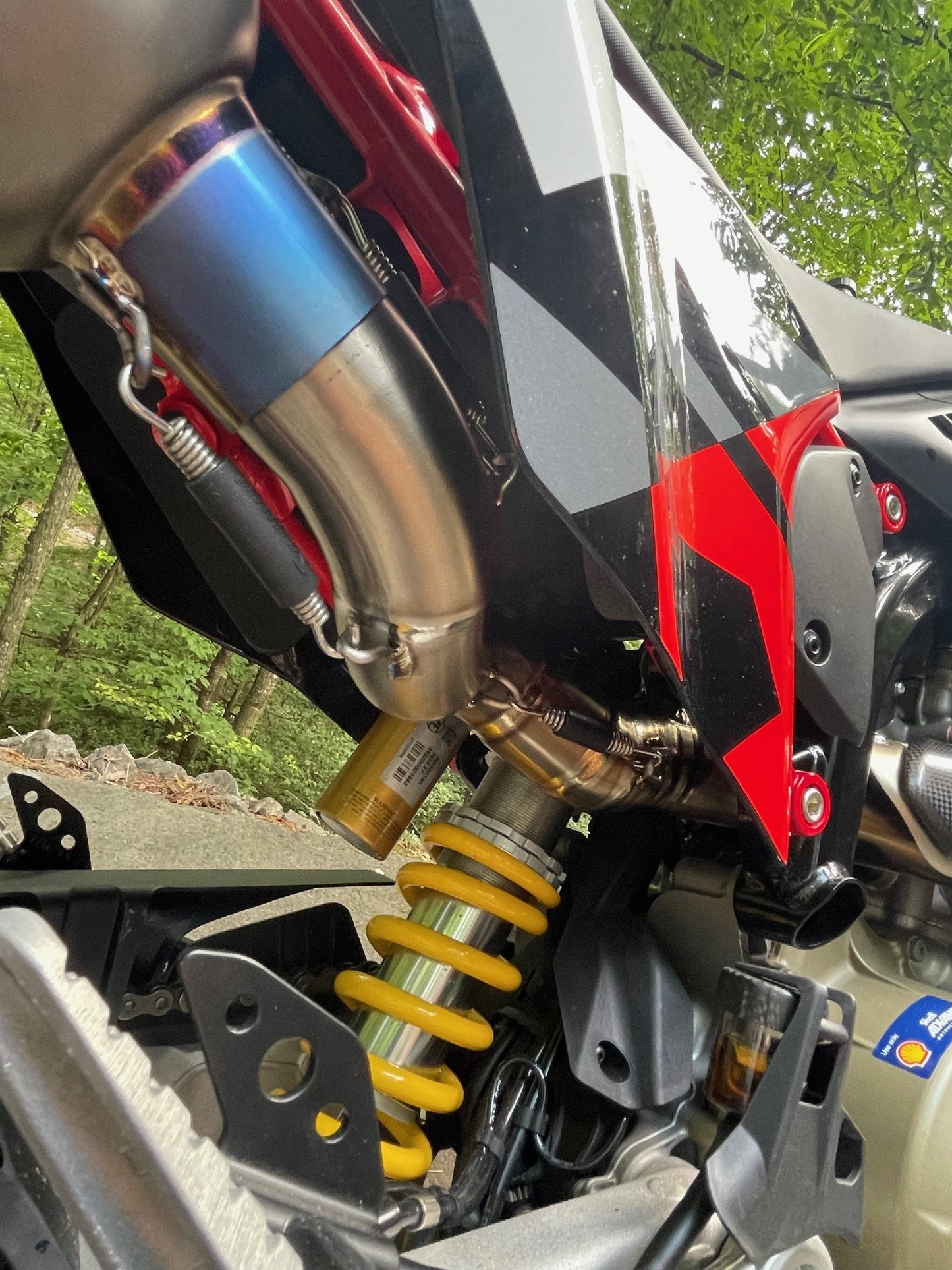 ST3351-4 SHIFT TECH TITANIUM SINGLE SIDED FULL SYSTEM RACE EXHAUST HYPERMOTARD 698
