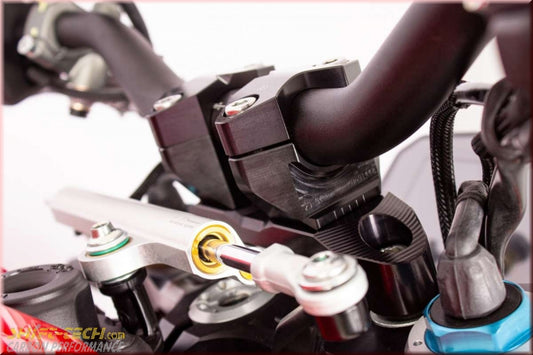 ST1257-2 2DGT-14-B STREETFIGHTER V4/V4S/V2 BLACK CNC GILLES TOOLING ADJUSTABLE HANDLE BAR MOUNT/RISER KIT