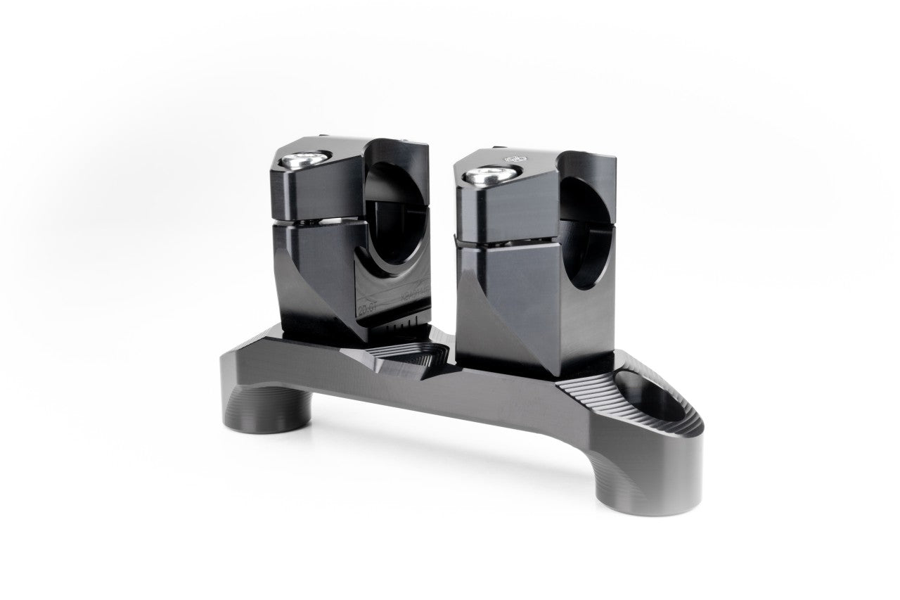 ST1257-2 2DGT-14-B STREETFIGHTER V4/V4S/V2 BLACK CNC GILLES TOOLING ADJUSTABLE HANDLE BAR MOUNT/RISER KIT
