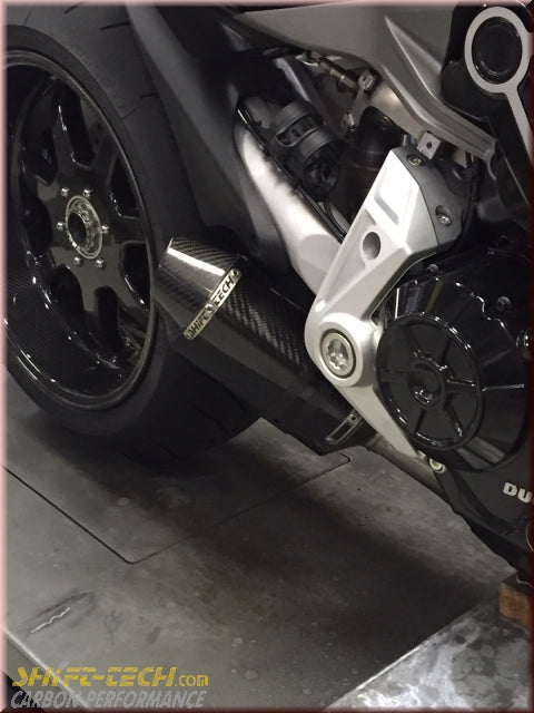 ST1447-2 SHIFT-TECH XDIAVEL EXHAUST WITH CARBON FIBER MUFFLER 1/2 SYSTEM