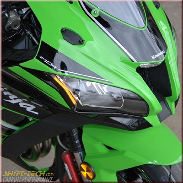 ST1429 NRC ZX10R 16'+ LED FRONT TURN SIGNALS + MIRROR BLOCK OFF PLATES