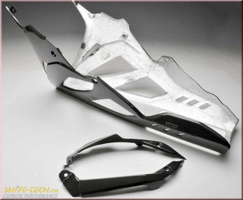 ST512-17 S1000RR FULLSIX CARBON STREET BELLY PAN 3-PIECE KIT MB-RR19-TC41E  Open Bottom