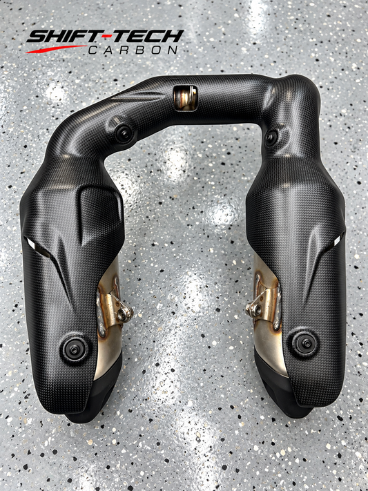 ST4137 STC CARBON OEM & TERMIGNONI SLIPON  MUFFLER HEAT GUARD HM890 V2