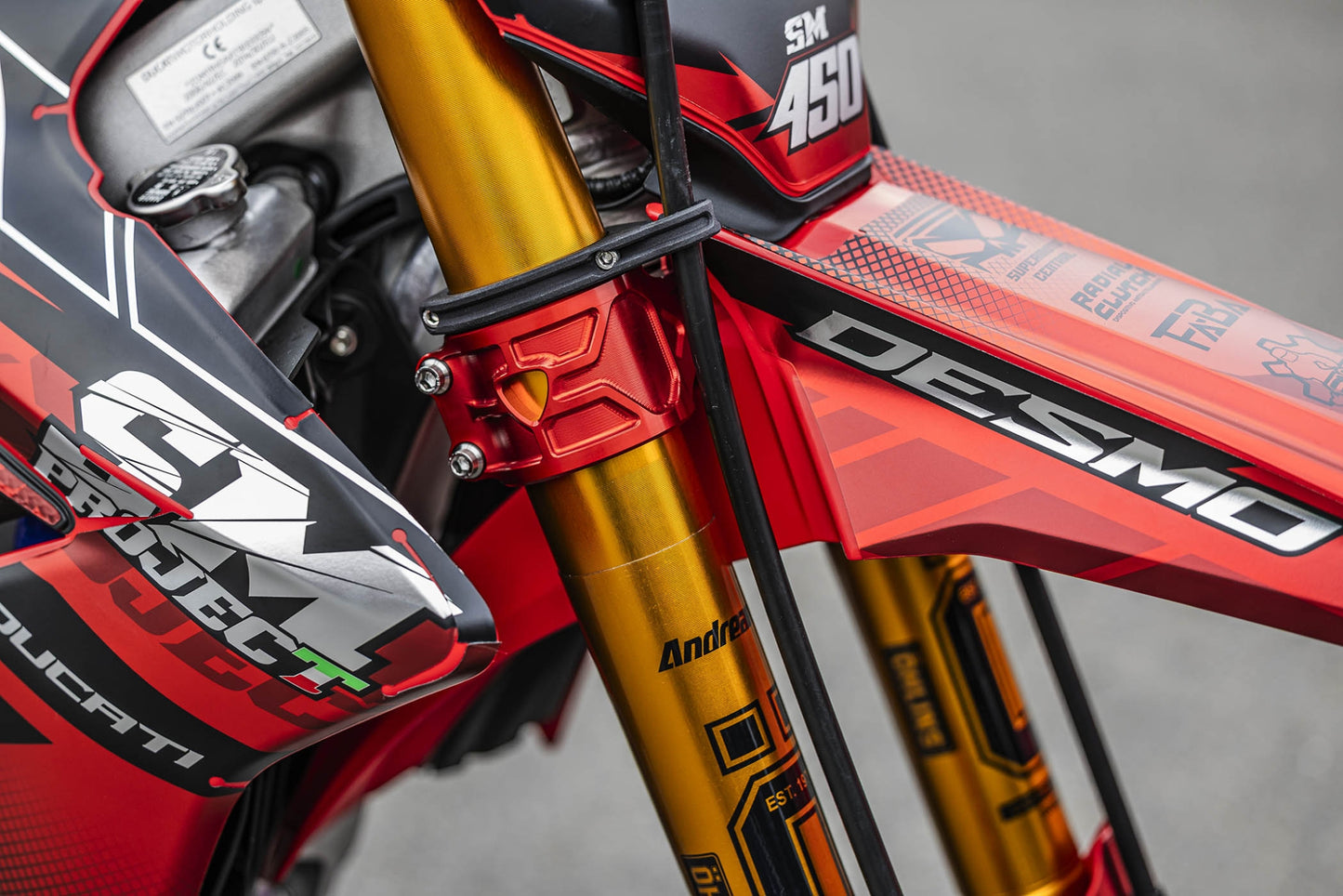 ST450-14 SM-PROJECT Ducati Desmo Mx 450 Supermoto Tripleclamps 14 or 16mm Offset